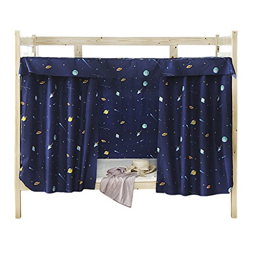 Bunk curtain, bed, mosquito net, canopy, curtain, fabric, bedspread, dust cover, against insects for university students, polyester, Bleu Foncé, 1.5Mx2M (1 Pièce Inclus)