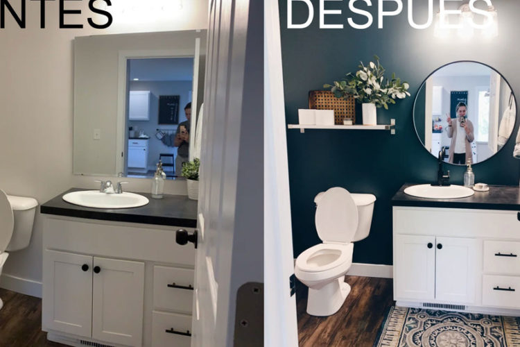 Before and After a bathroom in which they bet (and win) painting the ...