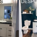 Before and After a bathroom in which they bet (and win) painting the walls a dark color