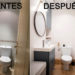 The Before and after a bathroom (with washing machine), after a reform without works that takes care of the details