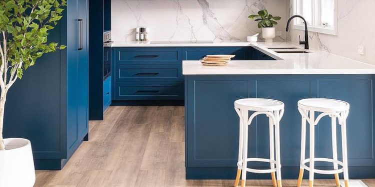 Classic blue is also a good color for kitchen furniture