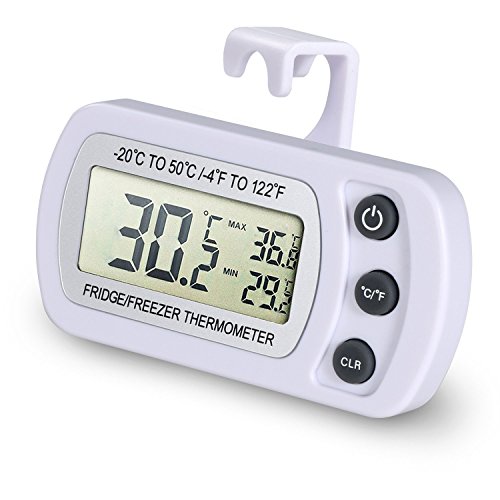 EUGO Waterproof Digital Refrigerator Thermometer Refrigerator, Digital Fridge Refrigerator Freezer