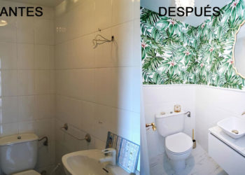 A great change (no works) and tropical air for a small toilet that does not give up style despite the size