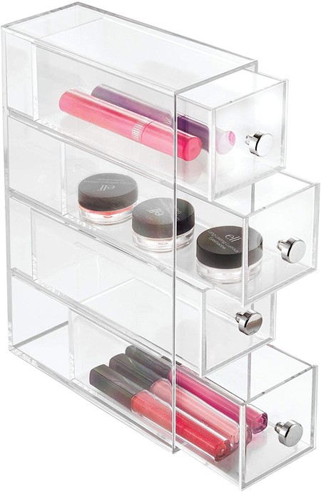 Narrow cosmetic organizer