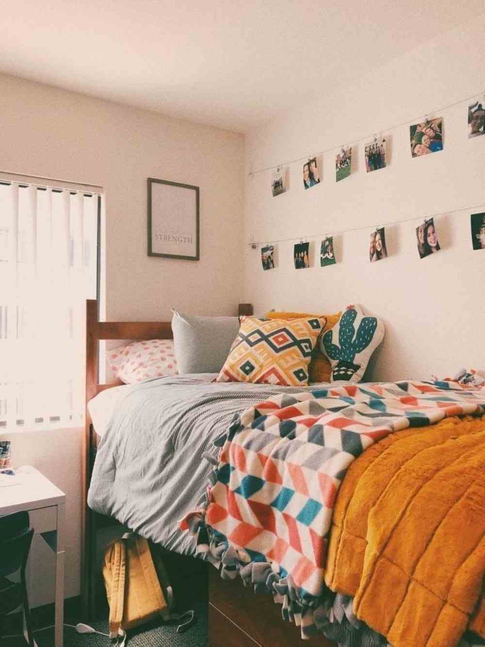 clothesline near the bed