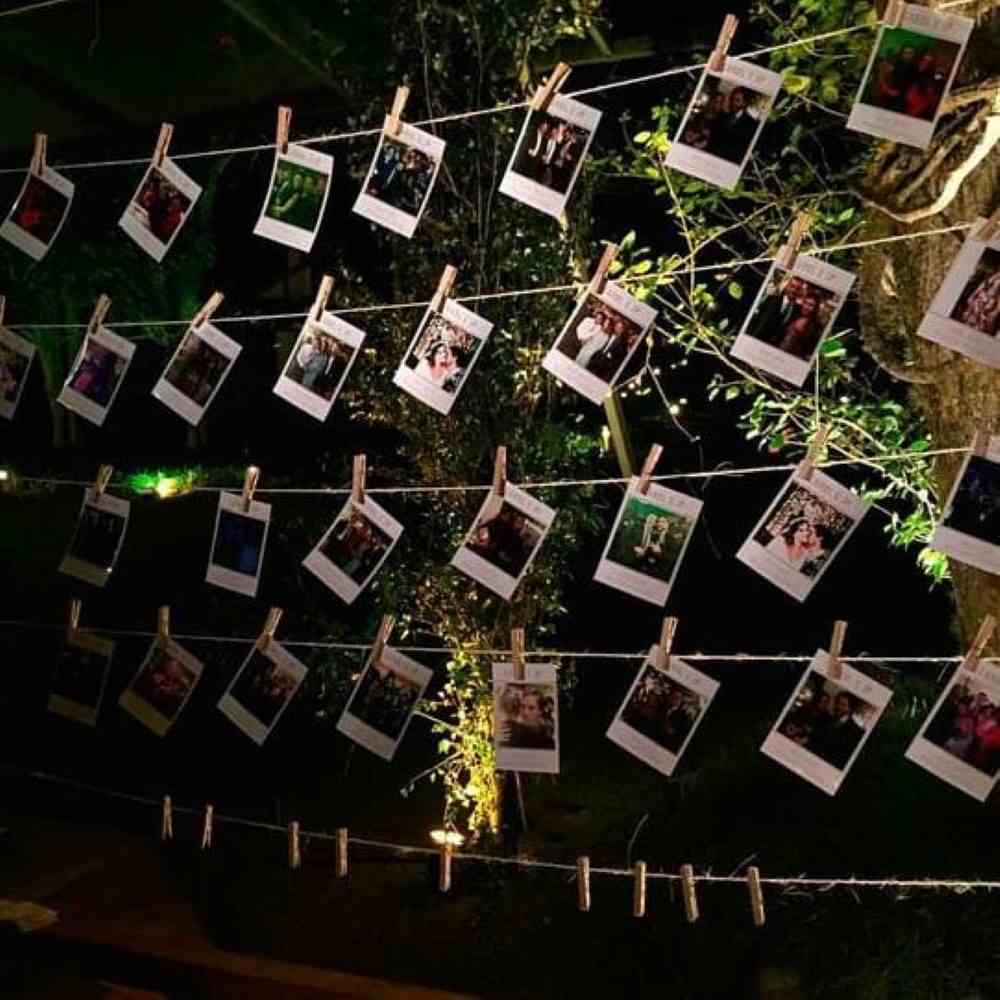 Polaroid photo clothesline