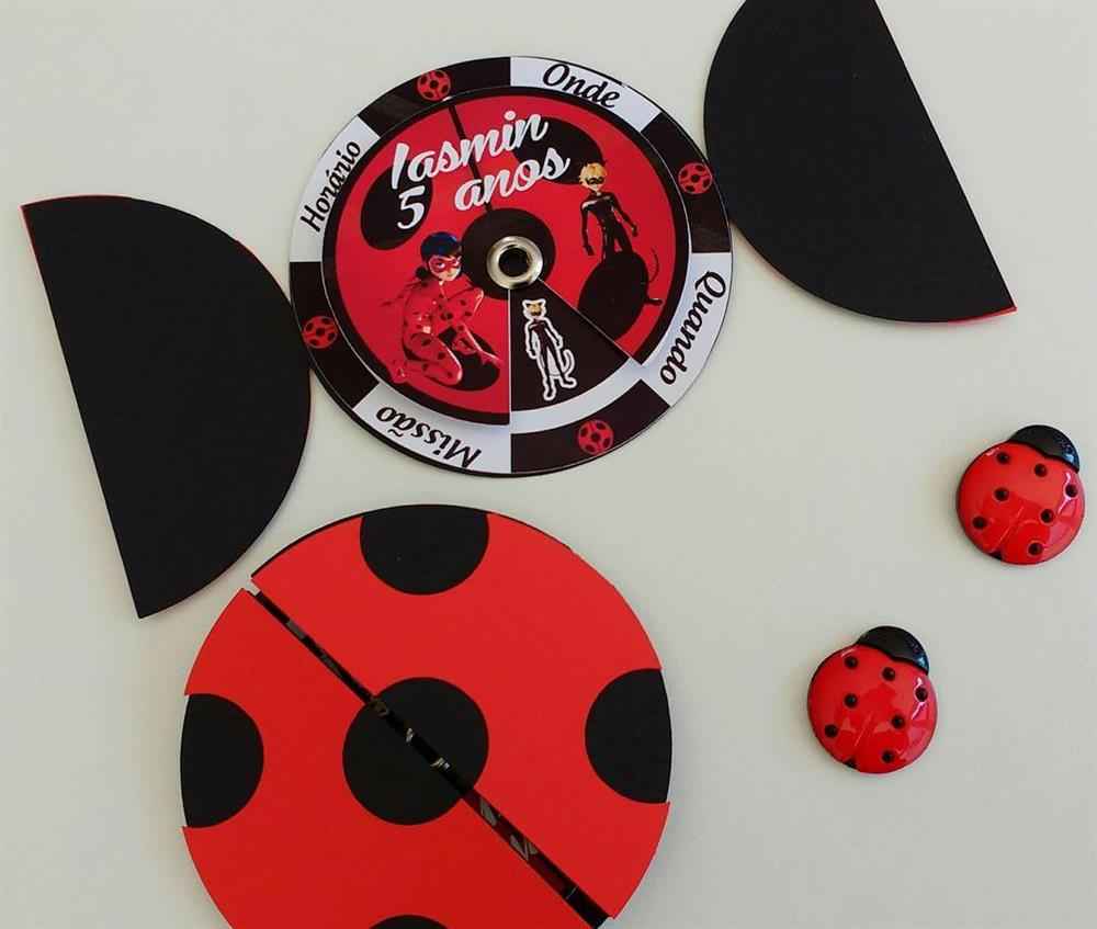 ladybug circle invitation