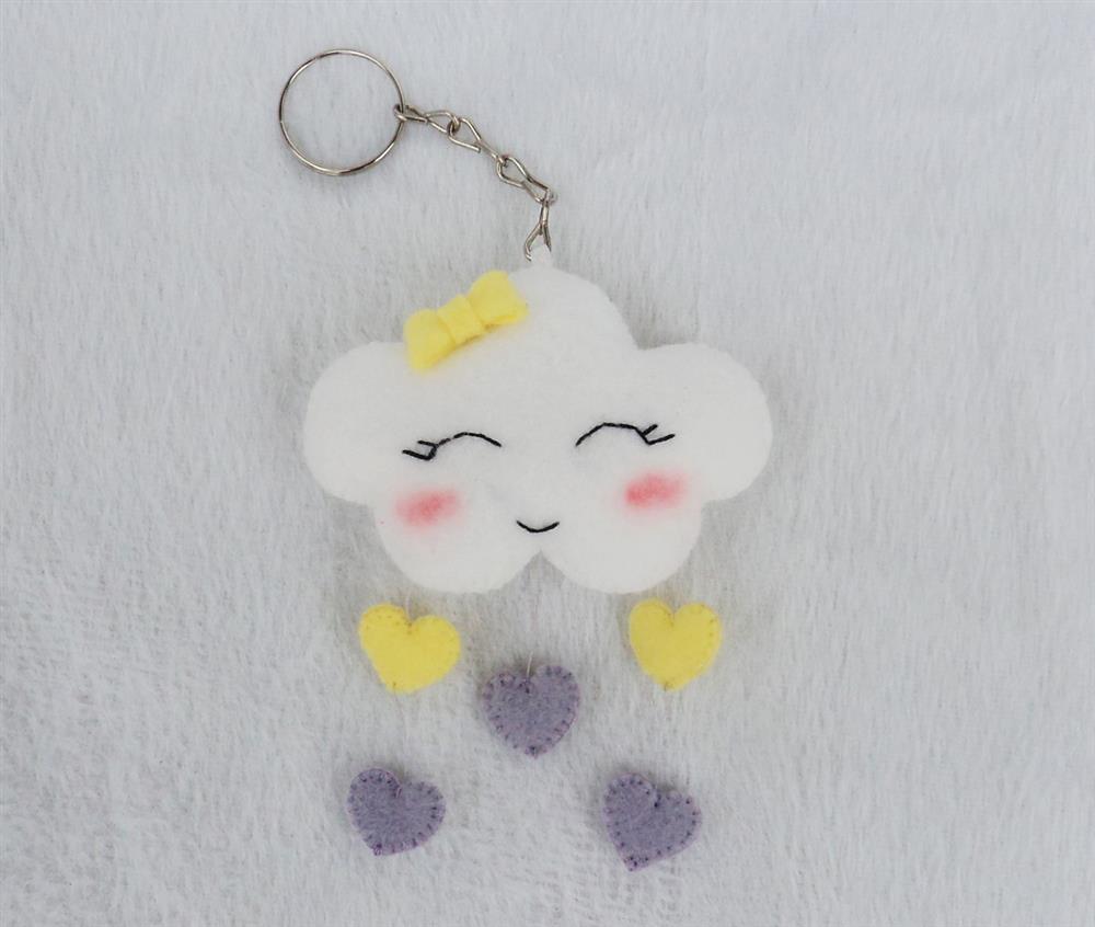 felt cloud keychain