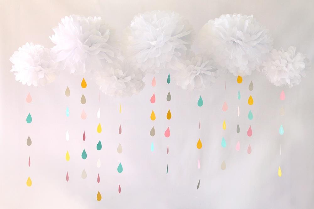 love rain decoration with paper