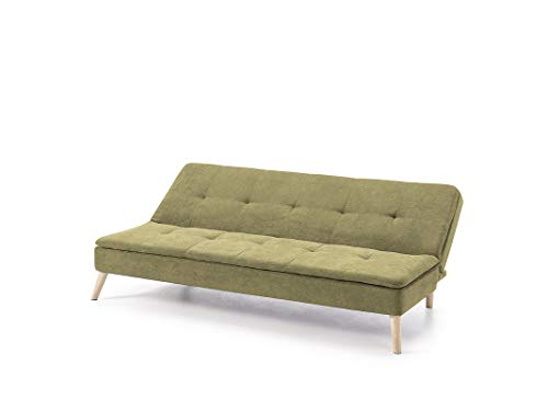 Home Heavenly - Sofá Cama Olaf Clic clac 3 plazas 190 cm Elegante y Moderno Color Verde