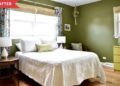renovation of a guest bedroom with recycled pieces and color change