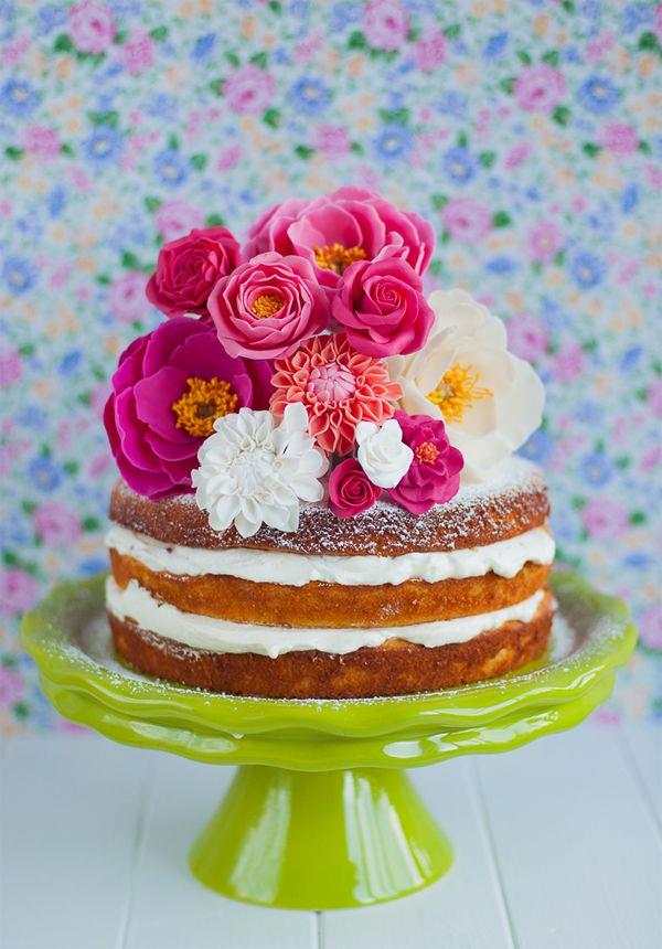 naked garden cake