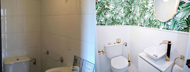 A great change (no works) and tropical air for a small toilet that does not give up style despite the size