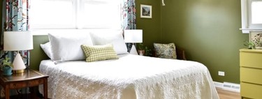 Before and after: renovation of a guest bedroom with recycled pieces and color change