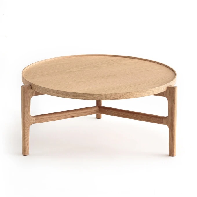 Mesa baja de roble Ø 94 cm, Alyasa