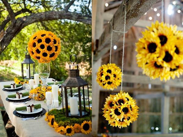 Table-decoration-with-Sunflower 