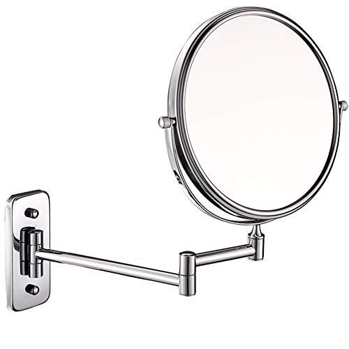 Ylmhe Baño Espejo Caras Montaje Pared Aumentador Espejos de Maquillaje 360 ° Rotativo Plegable Extensible Brazo (8 Pulgadas),5X