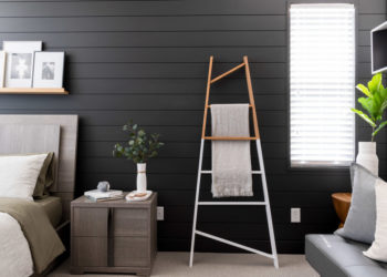 a bedroom that darkens and gains in elegance and personality