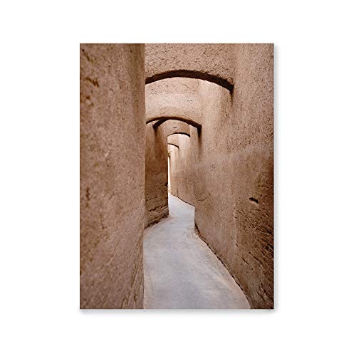 Decorative Laminates |  Architecture Model |  Alley in Yazd, Iran |  Frame Color White |  Gray Passepartout |  Home Decoration |  Decorative Sheets for Framing |  Sheets for Pictures |  40x50cm