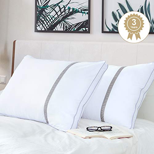 BedStory Anti-mite Pillow 42 x 70 cm Pack 2 Hotel Pillows Pillow with Microfiber Filling and Anti-Allergy Fabric for Side and Back Sleeping