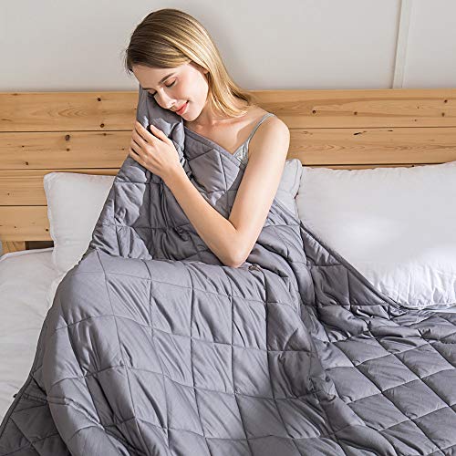 Jaymag Weighted Blanket for Adults - Soothing Sensory Anti-anxiety, for Better Sleep and Stress Relief - 100% Cotton with Glass Beads - 152 x 203cm - 9kg