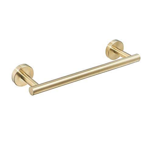 Beelee 12" Stainless Steel Bathroom and Kitchen Towel Rack, Wall Mount, Brushed Gold, BA195A3G