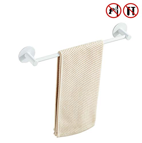 Kelelife 30 cm Drillless Stainless Steel Wall Towel Rack, White