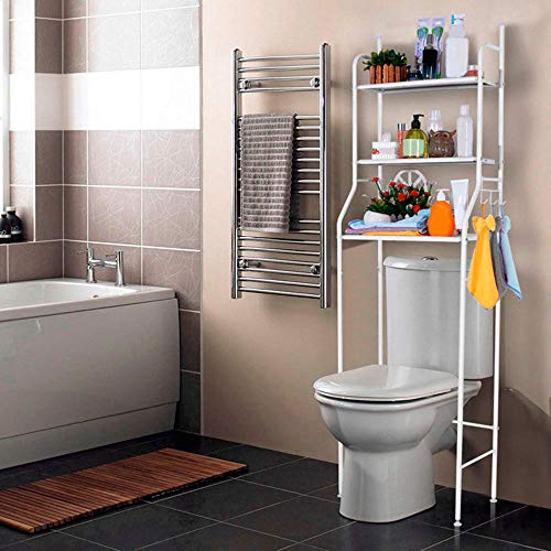 T-LoVendo 1 Shelf over Toilet WC Washing Machine Save Space Storage Bathroom, White, 153 x 63 x 25 cm