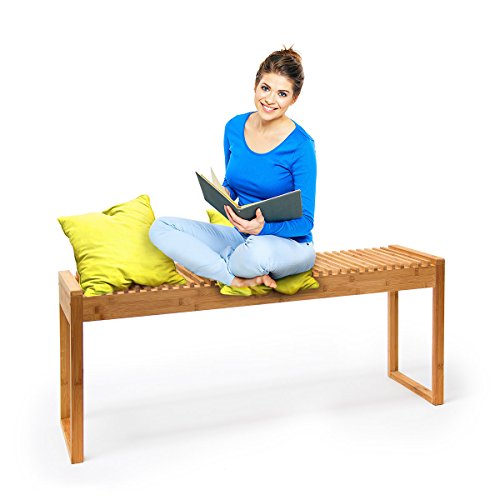 Relaxdays Bench, Natural Bamboo