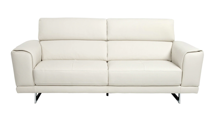 White leather sofa