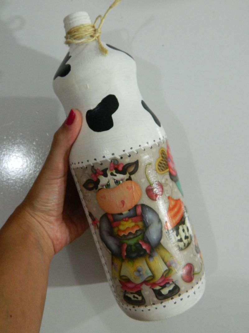 decorated cow bottle