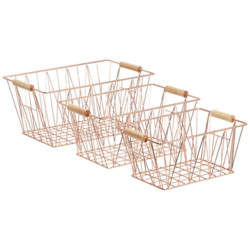 AmazonBasics Large Copper Wire Basket Set of Three