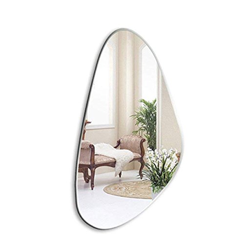 YHFX Bathroom Mirror, Simple Frameless Wall Mirror, Beveled, Cosmetic Mirror, 52 x 100 cm, Wall Mountable Vanity Mirrors