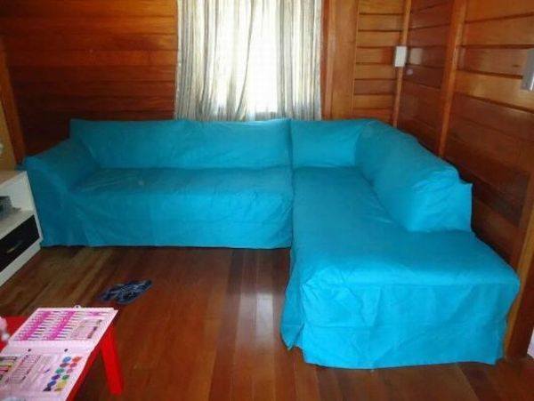 blue sofa cover