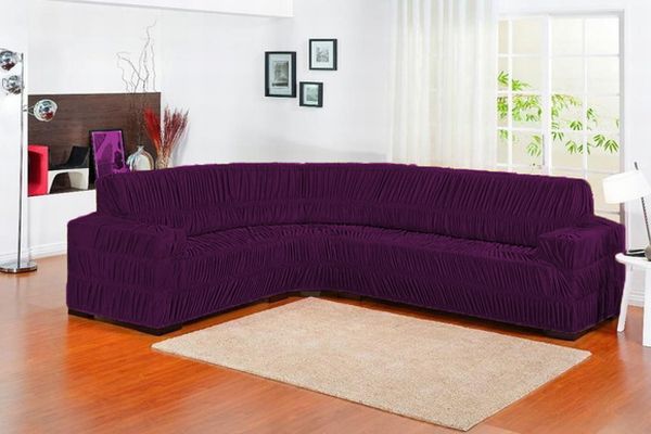 purple sofa cover