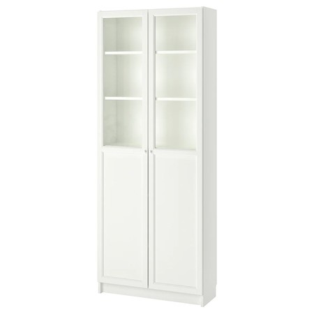 Billy Bookcase With Panel Glass Doors White 0667793 Pe714087 S5