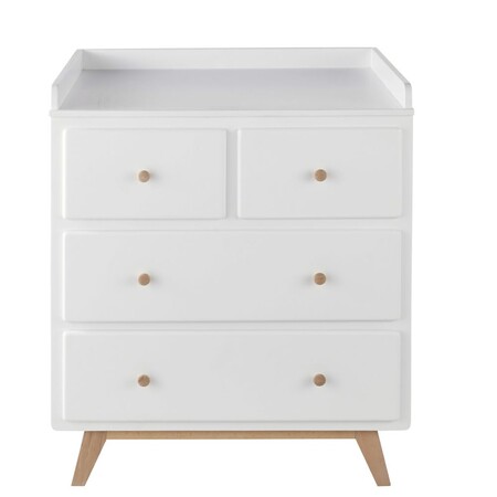 Scandinavian Style Changing Table With 4 Drawers White 1000 10 18 206 084 1