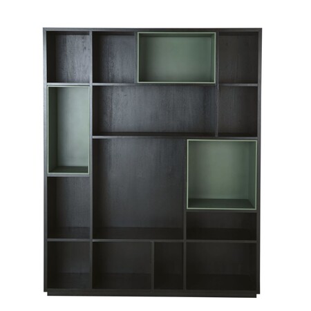 Library With 4 Removable Black And Green Lockers 1000 9 37 199215 1