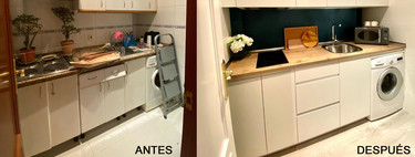 Before and after;  a small kitchen with a lot of style thanks to the renovation of Decoryver 