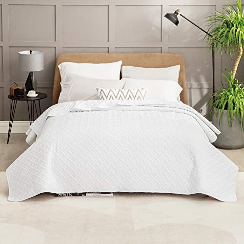 Bedsure Summer Bedspread Bed 150 White - Reversible Spring and Year Round Bouti Bedspread, Fine Bedspread 250x280cm