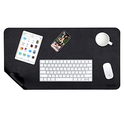 Weelth - Mouse Pad 600x350mm, Non-slip and Waterproof Desk Mat PU Leather, Office Desk Mat, Double-sided