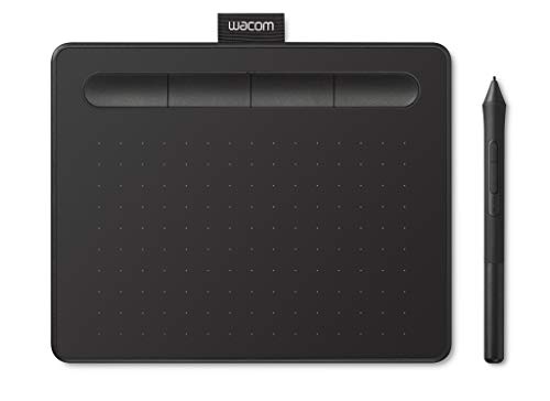 Wacom Intuos S Graphics Tablet - Portable Graphics Tablet for painting, drawing, editing photos with 1 creative software included for download, optimal for online education and telecommuting, black