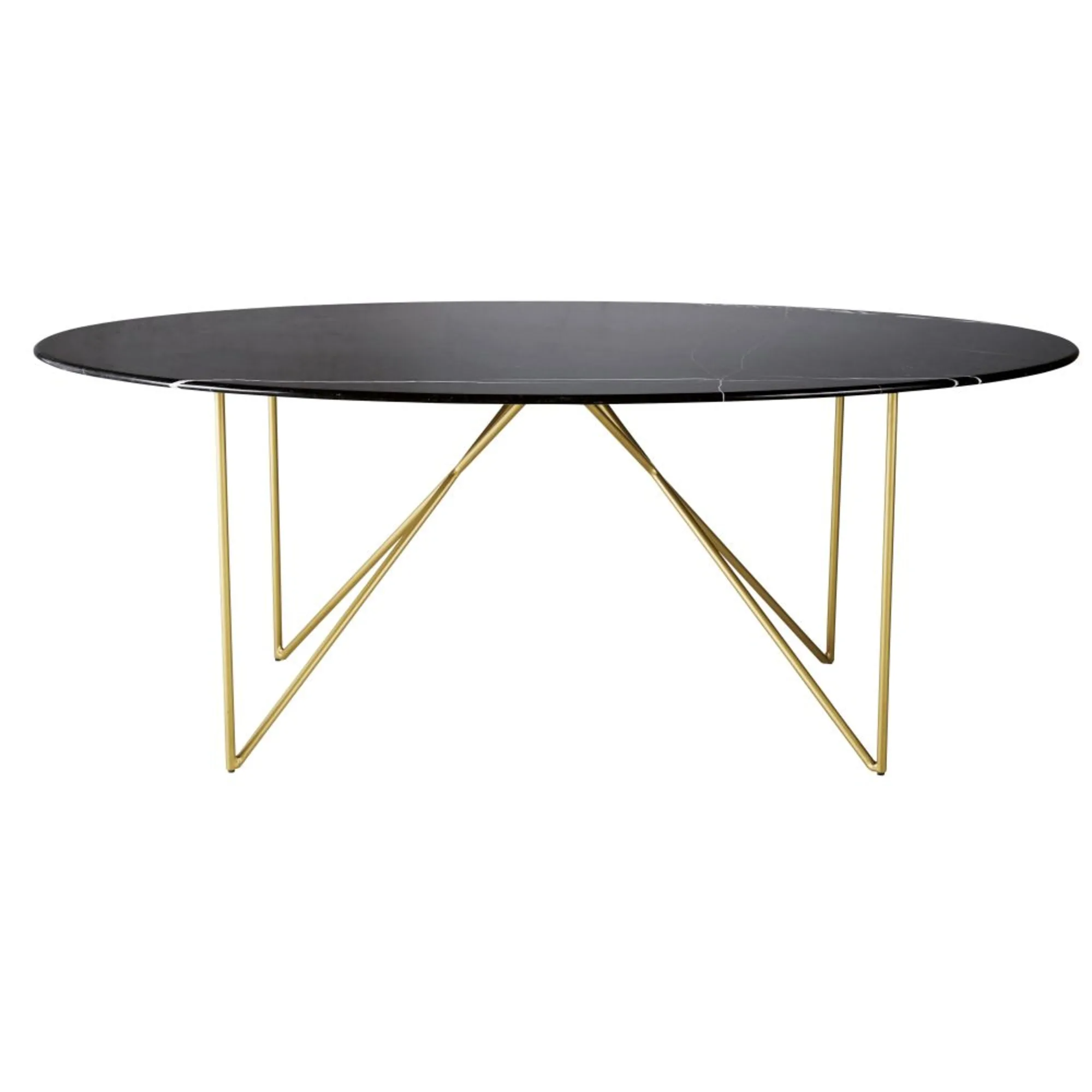 IZMIR.- Black marble and metal dining table for 4/6 people L200