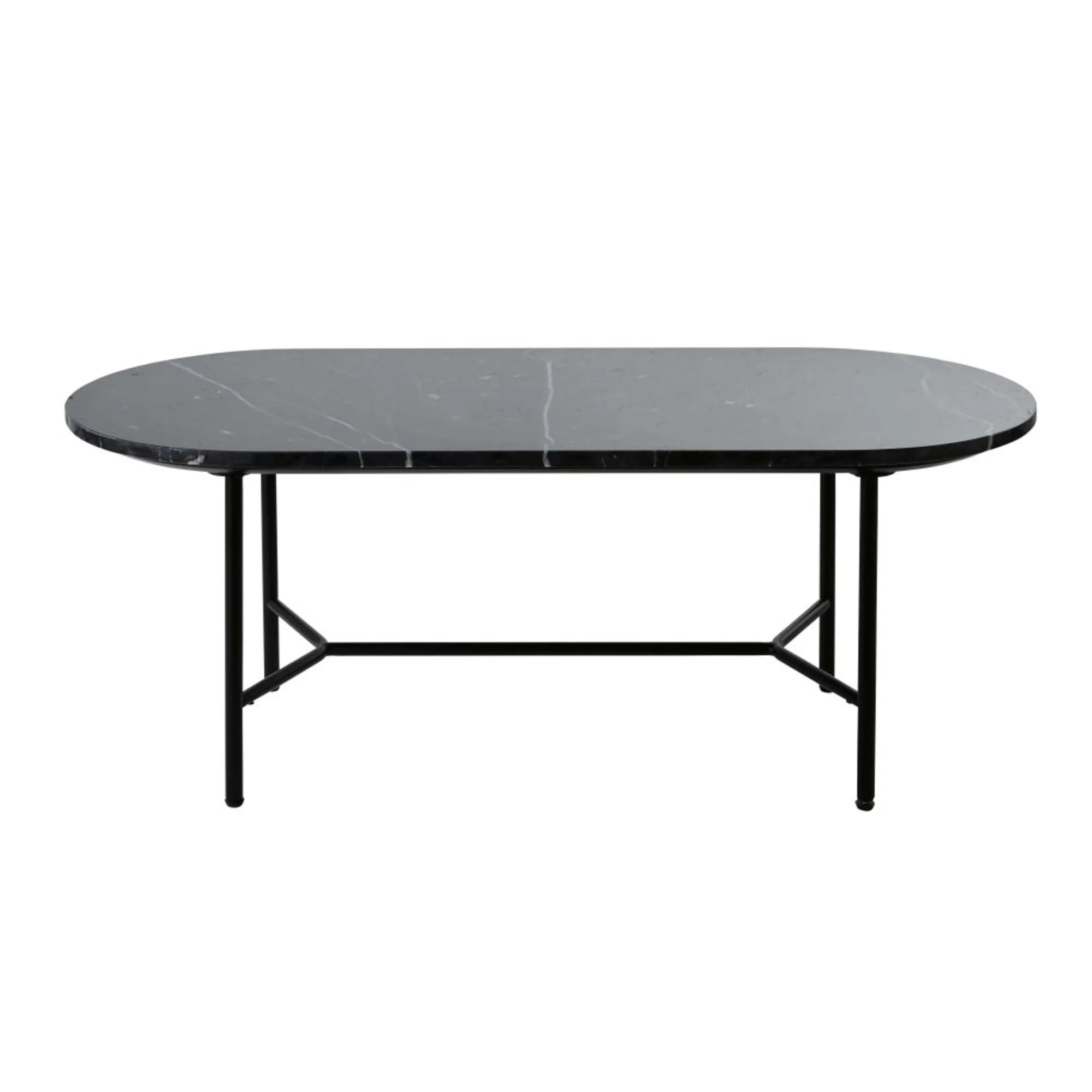 SLOANE.- Oval black marble coffee table