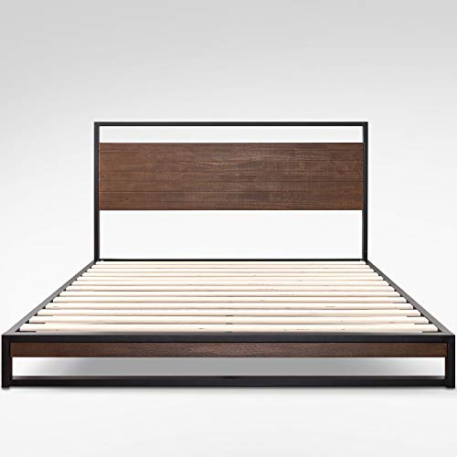 Zinus Suzanne Metal And Wood Bed Base with Headboard 150x190x18cm