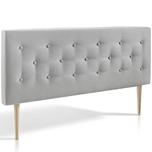 Marckonfort Oslo Upholstered Headboard 140X100, capitone in Gray Fabric