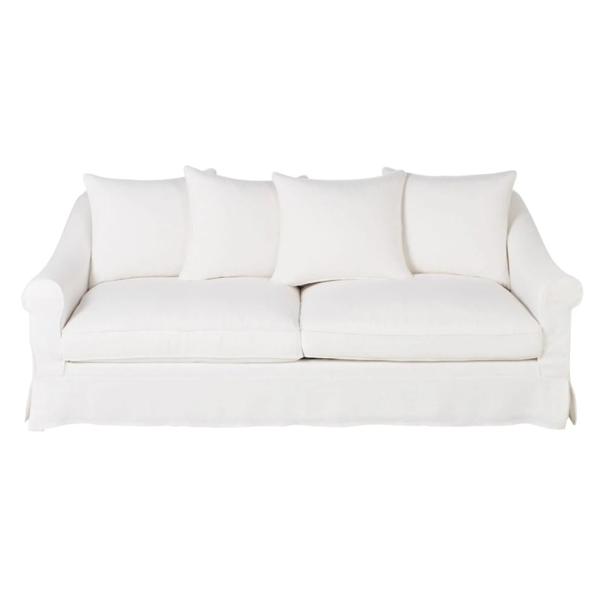 JOANNE.- 4/5 seater white linen sofa