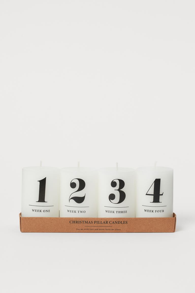 Pack of 4 thick candles