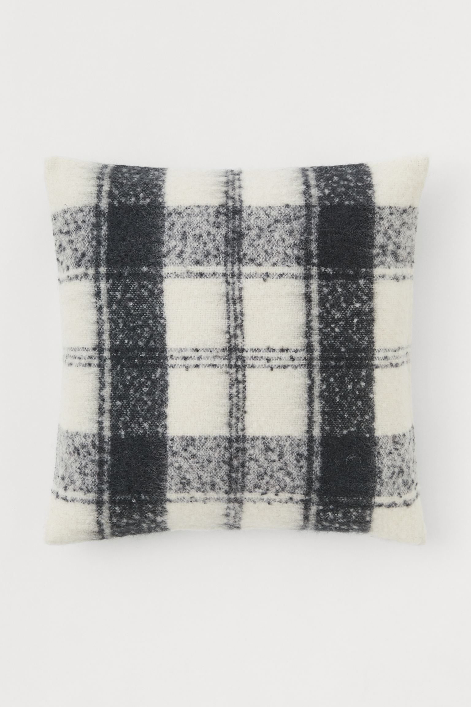 Wool cushion cover - Dark gray / White - 50x50 cm