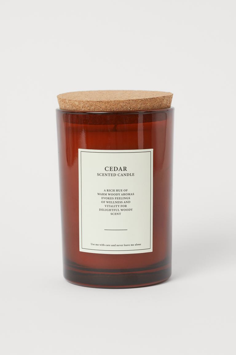 Large scented candle with lid